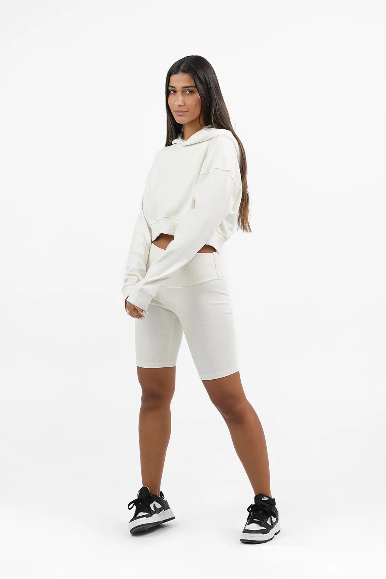 S2J044MI  Oversized Cropped Hoodie