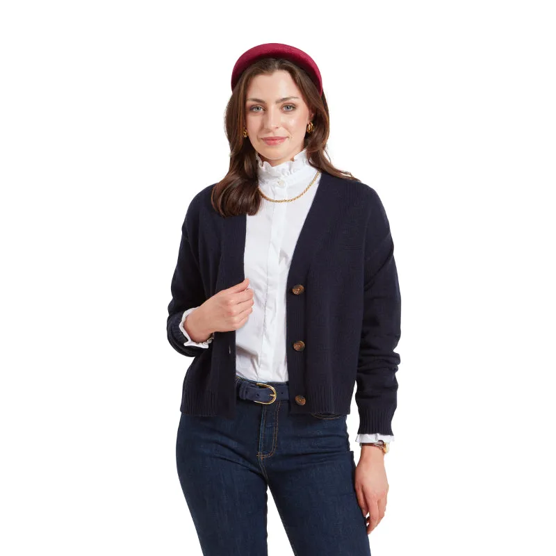 Schoffel Filey Ladies Merino Mix Cardigan - Navy