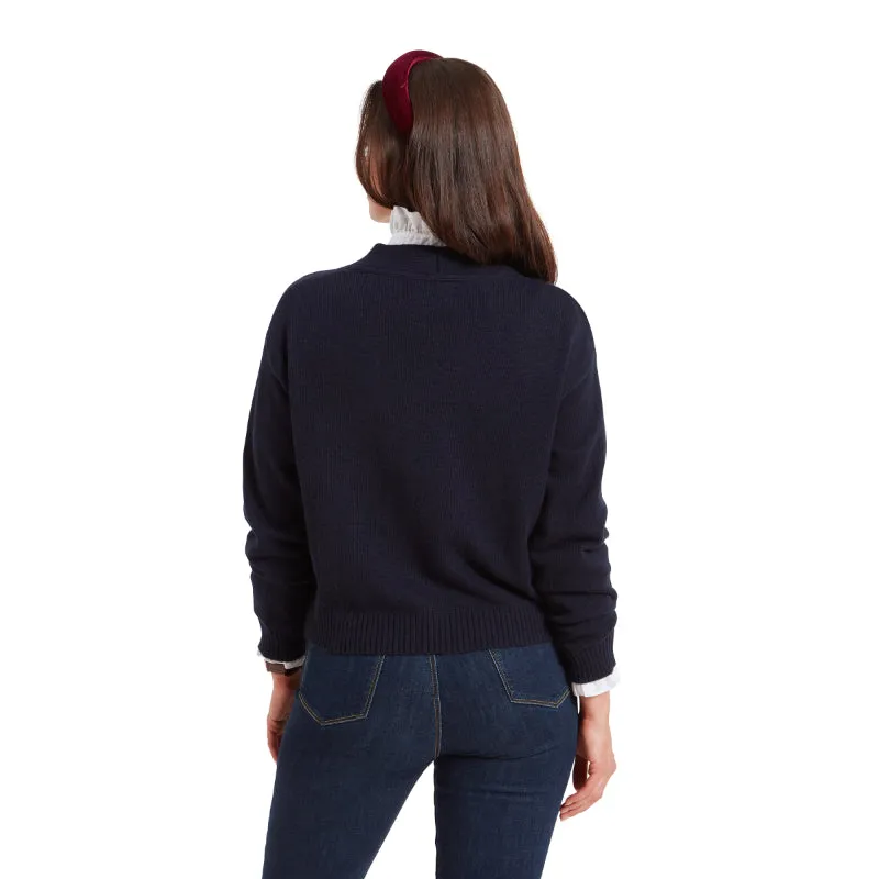 Schoffel Filey Ladies Merino Mix Cardigan - Navy