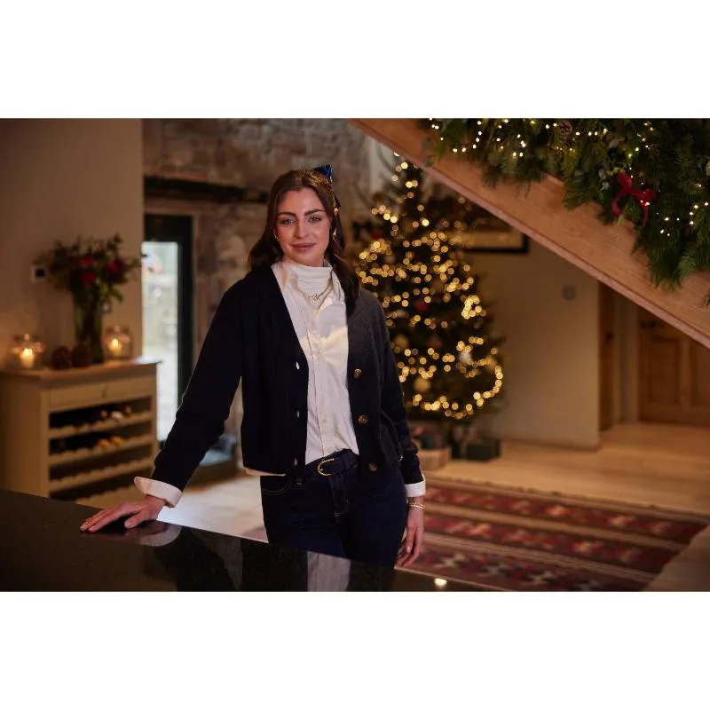 Schoffel Filey Ladies Merino Mix Cardigan - Navy