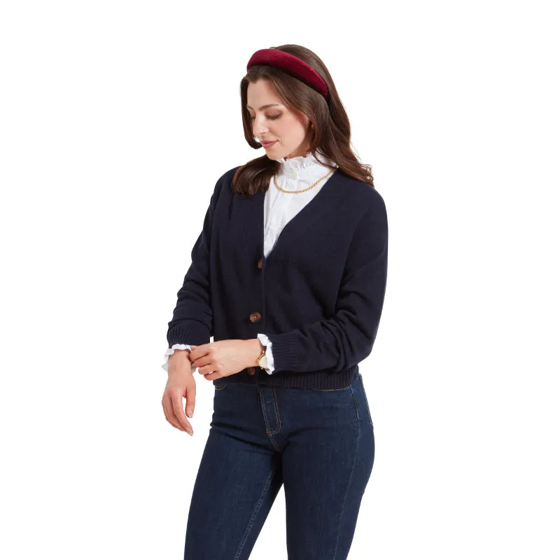 Schoffel Filey Ladies Merino Mix Cardigan - Navy
