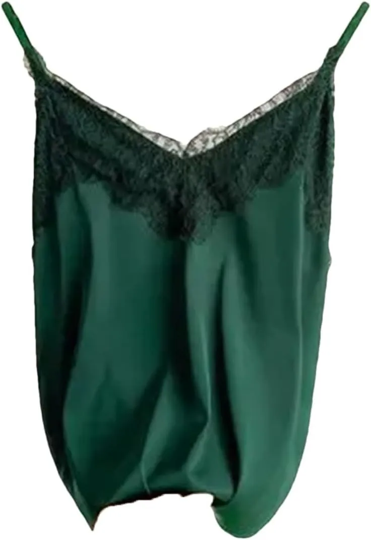 Summer Sexy Lace Camisole Women Silk V-Neck Tops Sleeveless Tank Tops Female Slim Soft Satin Basic Tops