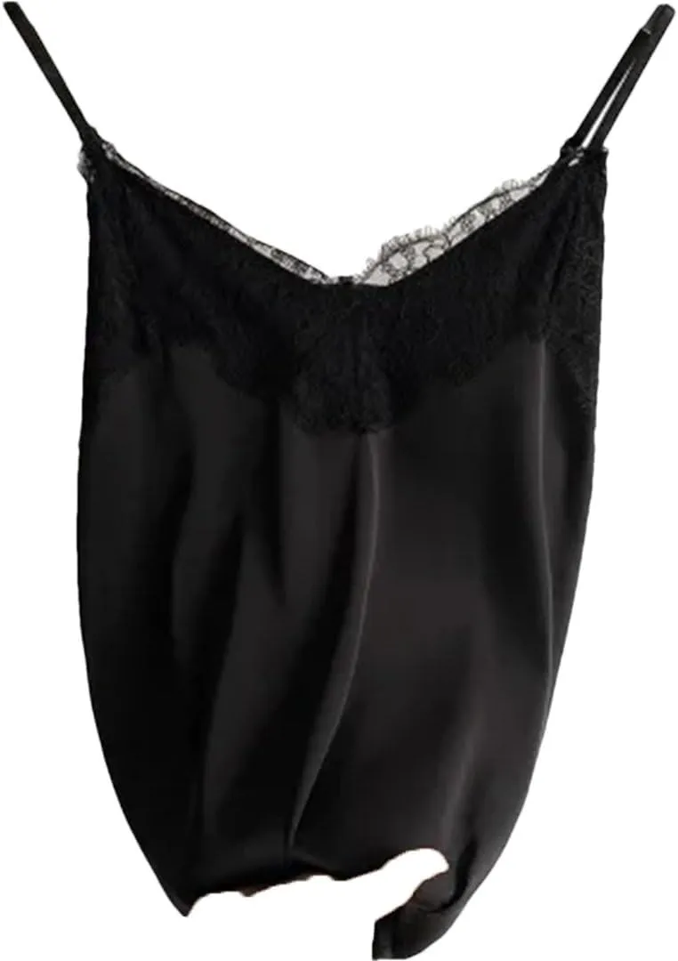 Summer Sexy Lace Camisole Women Silk V-Neck Tops Sleeveless Tank Tops Female Slim Soft Satin Basic Tops
