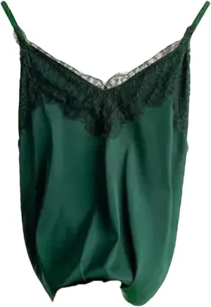Summer Sexy Lace Camisole Women Silk V-Neck Tops Sleeveless Tank Tops Female Slim Soft Satin Basic Tops