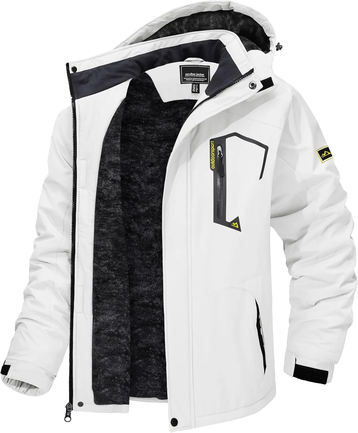 TACVASEN Men's Winter Skiing Jackets Water Resistant Fleece Coats Insulated Thermal Snowboard Jacket Parka Raincoat with Hood