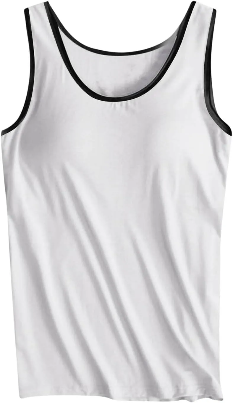 Tank Top with Built in Bra for Women Sleeveless Workout Tops Shelf Bra Tank Tops Soft Sleep Racerback Camis Yoga Shirt