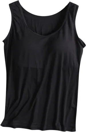 Tank Top with Built in Bra for Women Sleeveless Workout Tops Shelf Bra Tank Tops Soft Sleep Racerback Camis Yoga Shirt