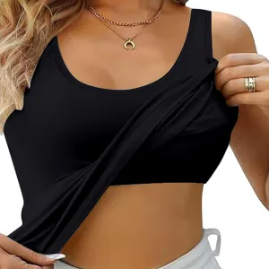 Tank Top with Built in Bra,Lace Camisole Tank Tops Square Neck for Women Soft Ribbed Cami with Lace Trim