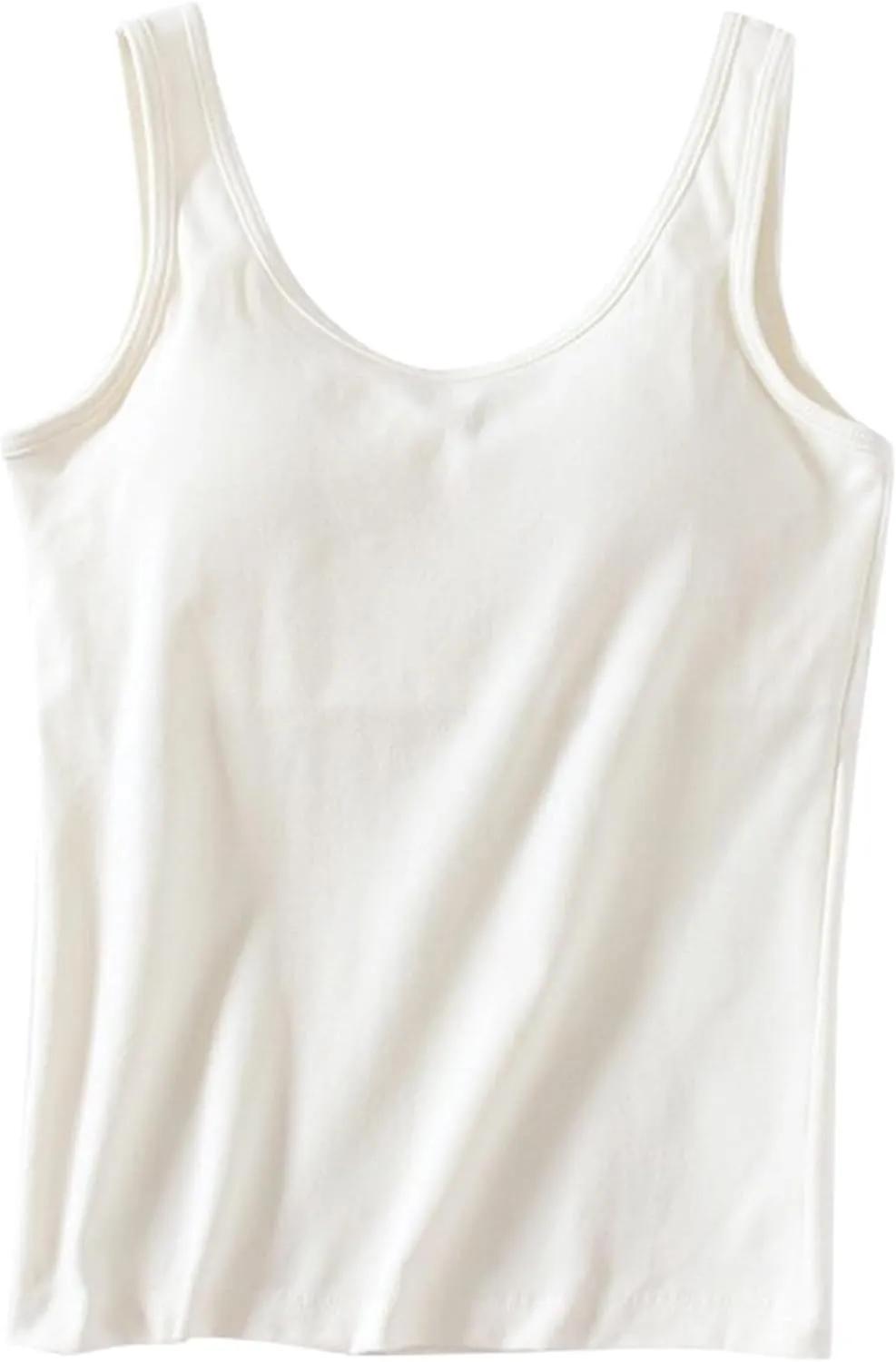 Tank Top with Built in Bra,Lace Camisole Tank Tops Square Neck for Women Soft Ribbed Cami with Lace Trim
