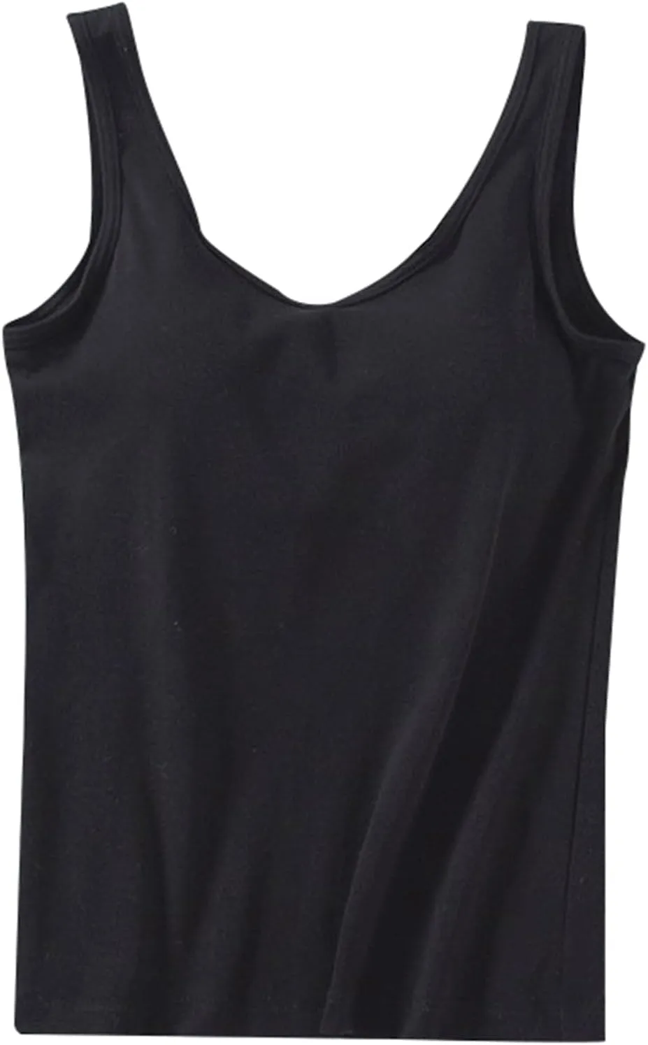 Tank Top with Built in Bra,Lace Camisole Tank Tops Square Neck for Women Soft Ribbed Cami with Lace Trim