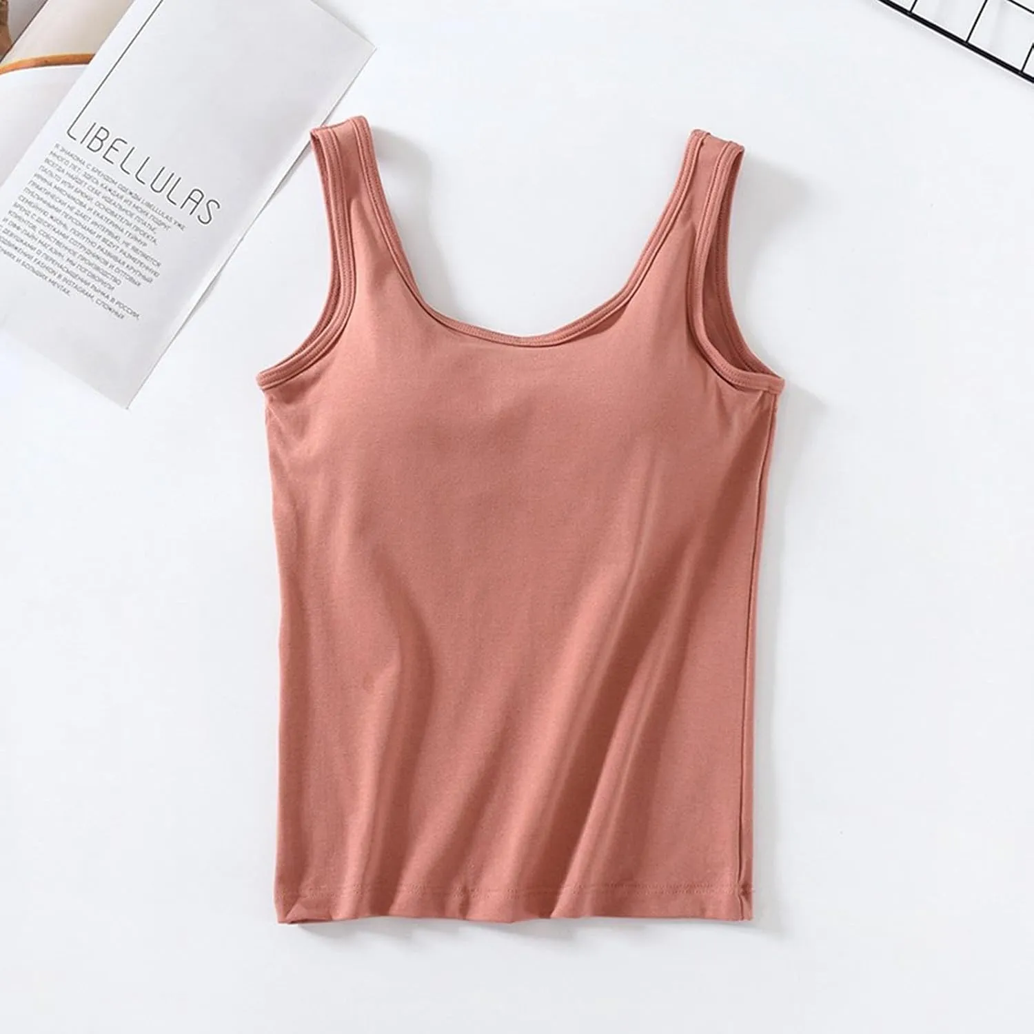 Tank Top with Built in Bra,Lace Camisole Tank Tops Square Neck for Women Soft Ribbed Cami with Lace Trim