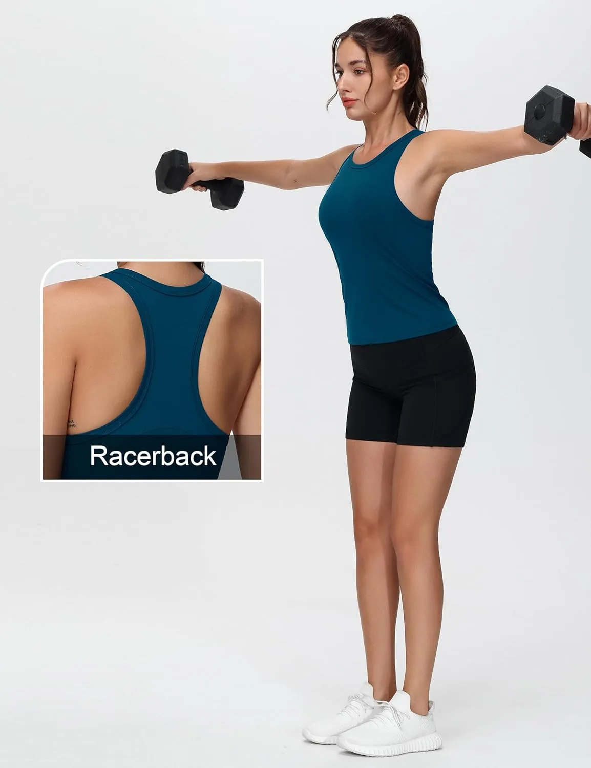 THE GYM PEOPLE Women's Racerback Workout Tank Tops Slim Fit Soft Sleeveless Yoga Shirts
