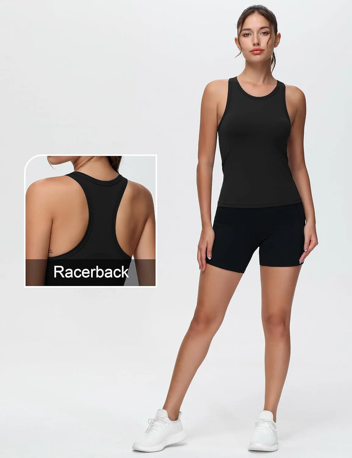 THE GYM PEOPLE Women's Racerback Workout Tank Tops Slim Fit Soft Sleeveless Yoga Shirts