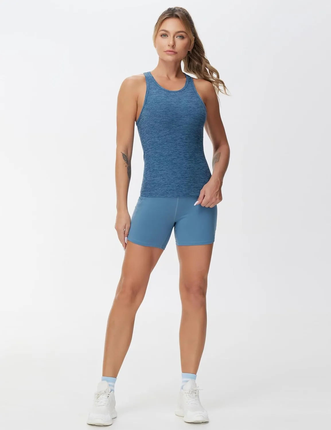 THE GYM PEOPLE Women's Racerback Workout Tank Tops Slim Fit Soft Sleeveless Yoga Shirts