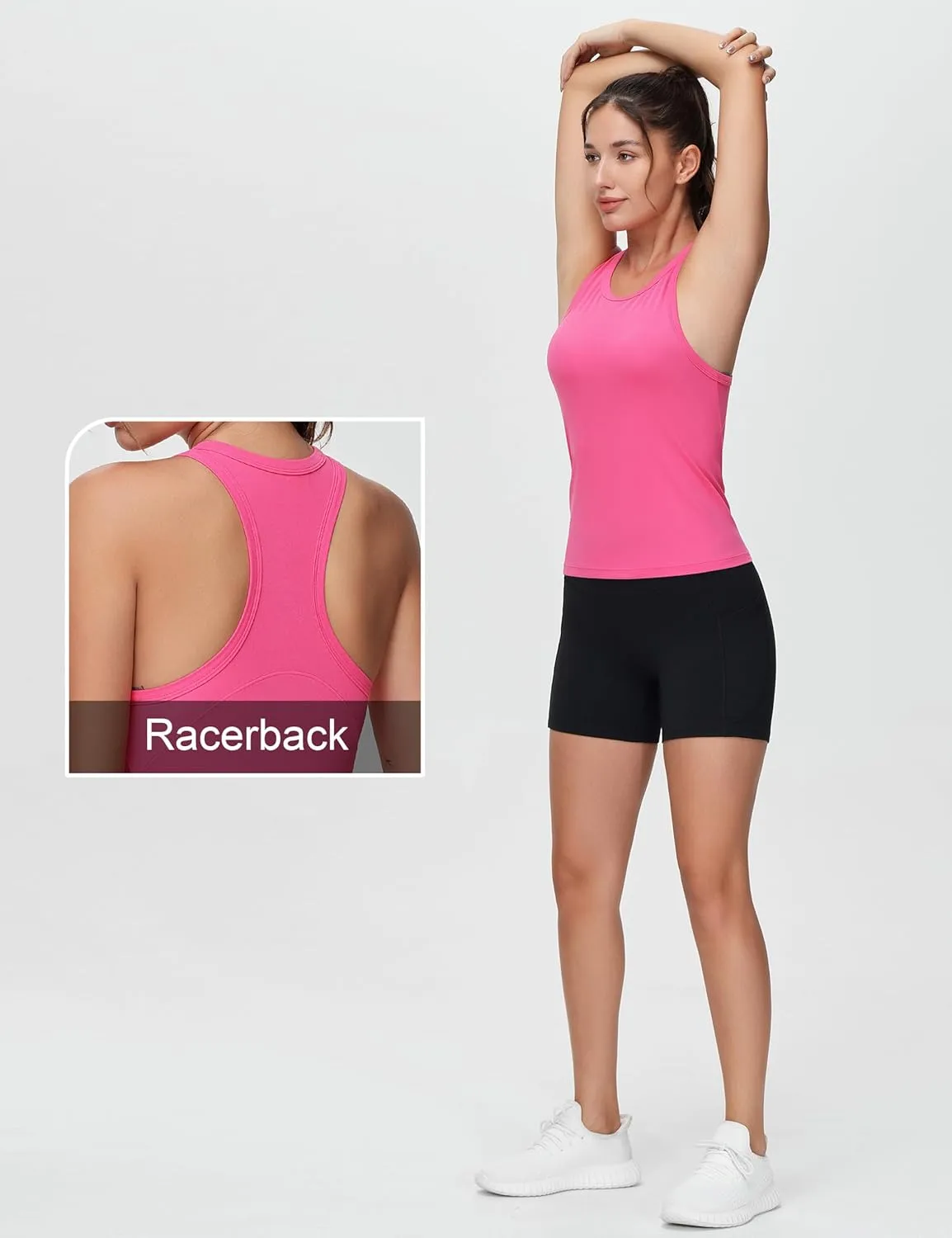 THE GYM PEOPLE Women's Racerback Workout Tank Tops Slim Fit Soft Sleeveless Yoga Shirts