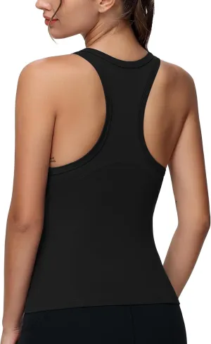 THE GYM PEOPLE Women's Racerback Workout Tank Tops Slim Fit Soft Sleeveless Yoga Shirts