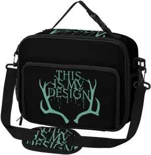 This Is My Design Deer Large Insulated Lunch Bag Reusable Lunch Cooler Bags Tote for Work Picnic Outdoor