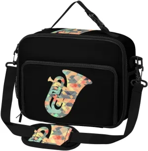 Tuba Instruments Music ArtTuba Instruments Music Art Large Insulated Lunch Bag Reusable Lunch Cooler Bags Tote for Work Picnic Outdoor