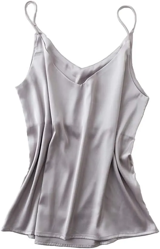 Van Royal Womens Camisole Tops Tees Tank Ladies Cami Tops Soft Satin Sexy V Neck Crop Top Elegant