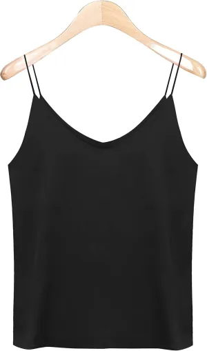 Van Royal Womens Camisole Tops Tees Tank Ladies Cami Tops Soft Satin Sexy V Neck Crop Top Elegant