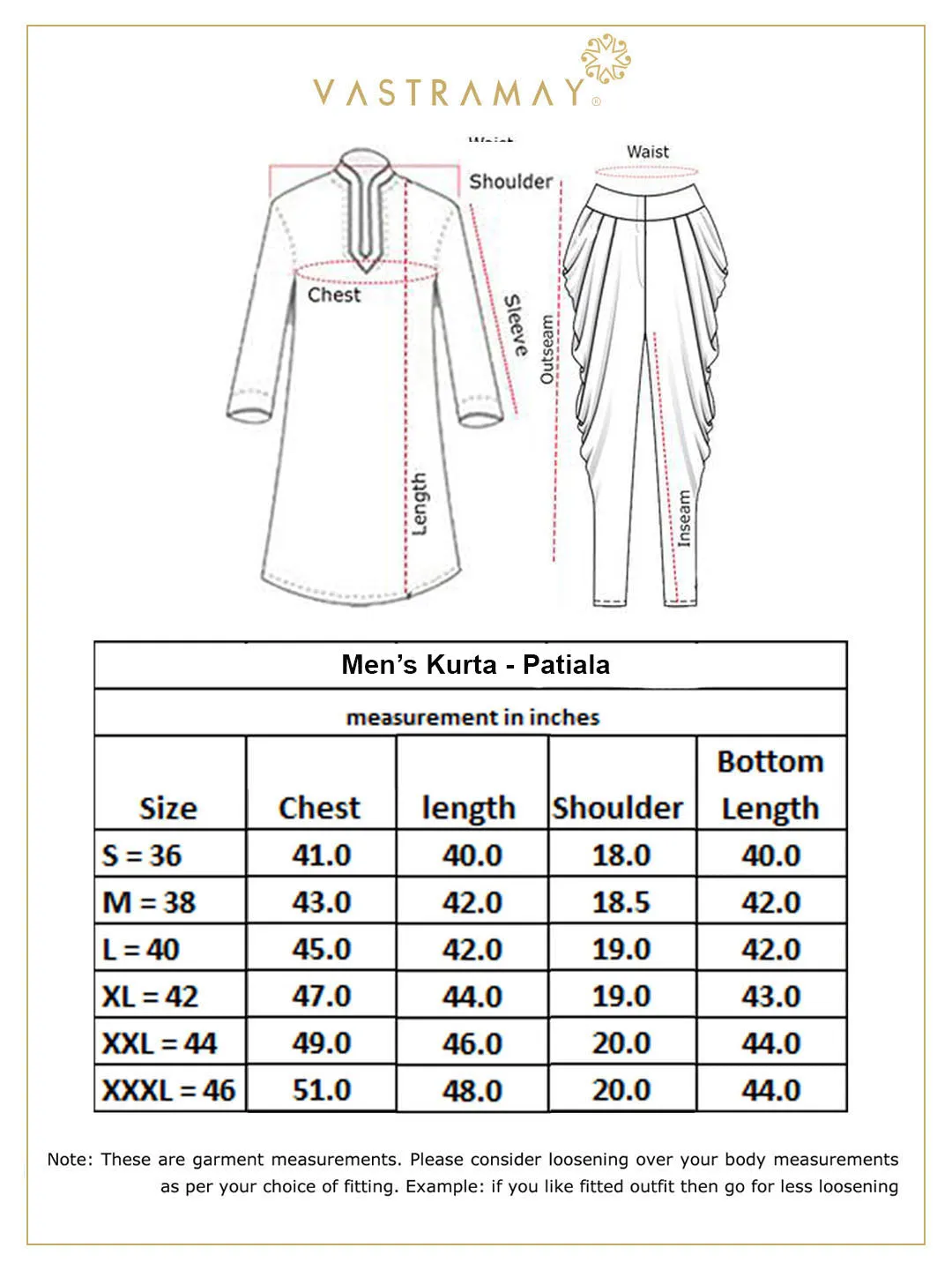 VASTRAMAY Men's Cream Georgette Kurta Set