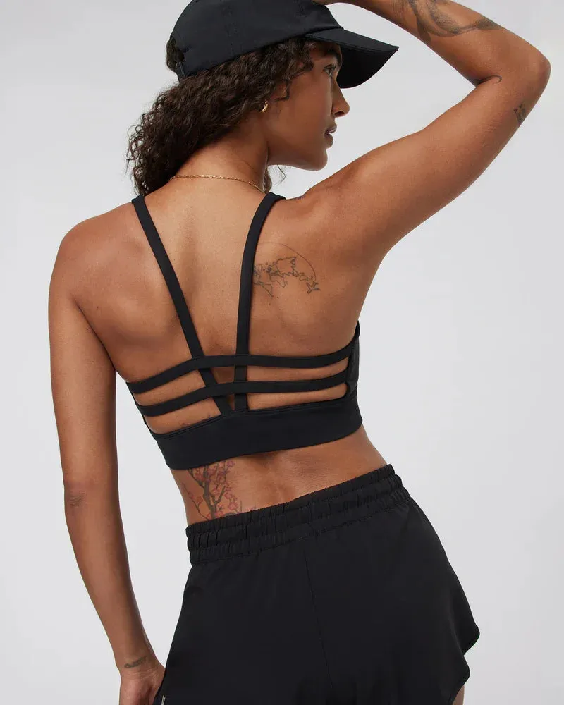 Vuori Ladies Black Yosemite Longline Bra