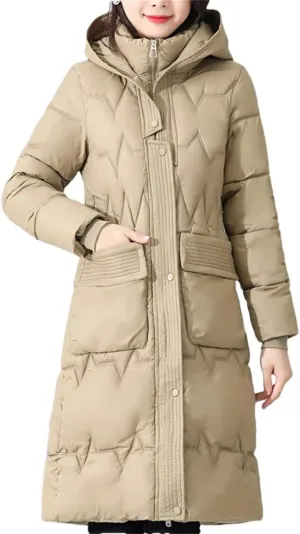 Winter Long Coat For Women Casual Thick Warm Cotton Padded Parka Female Winter Hooded Jackets