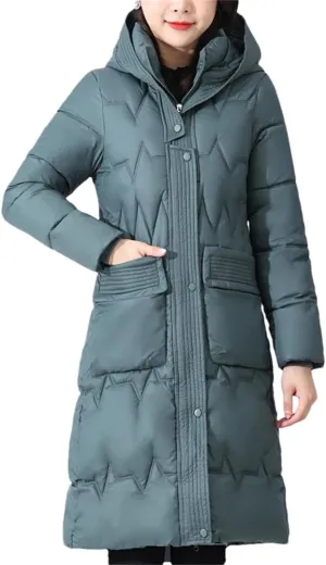 Winter Long Coat For Women Casual Thick Warm Cotton Padded Parka Female Winter Hooded Jackets