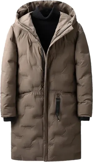 Winter Long Down Jackets Coats Hooded Thick Warm Parka Male Outdoor Cotton Padded Parka