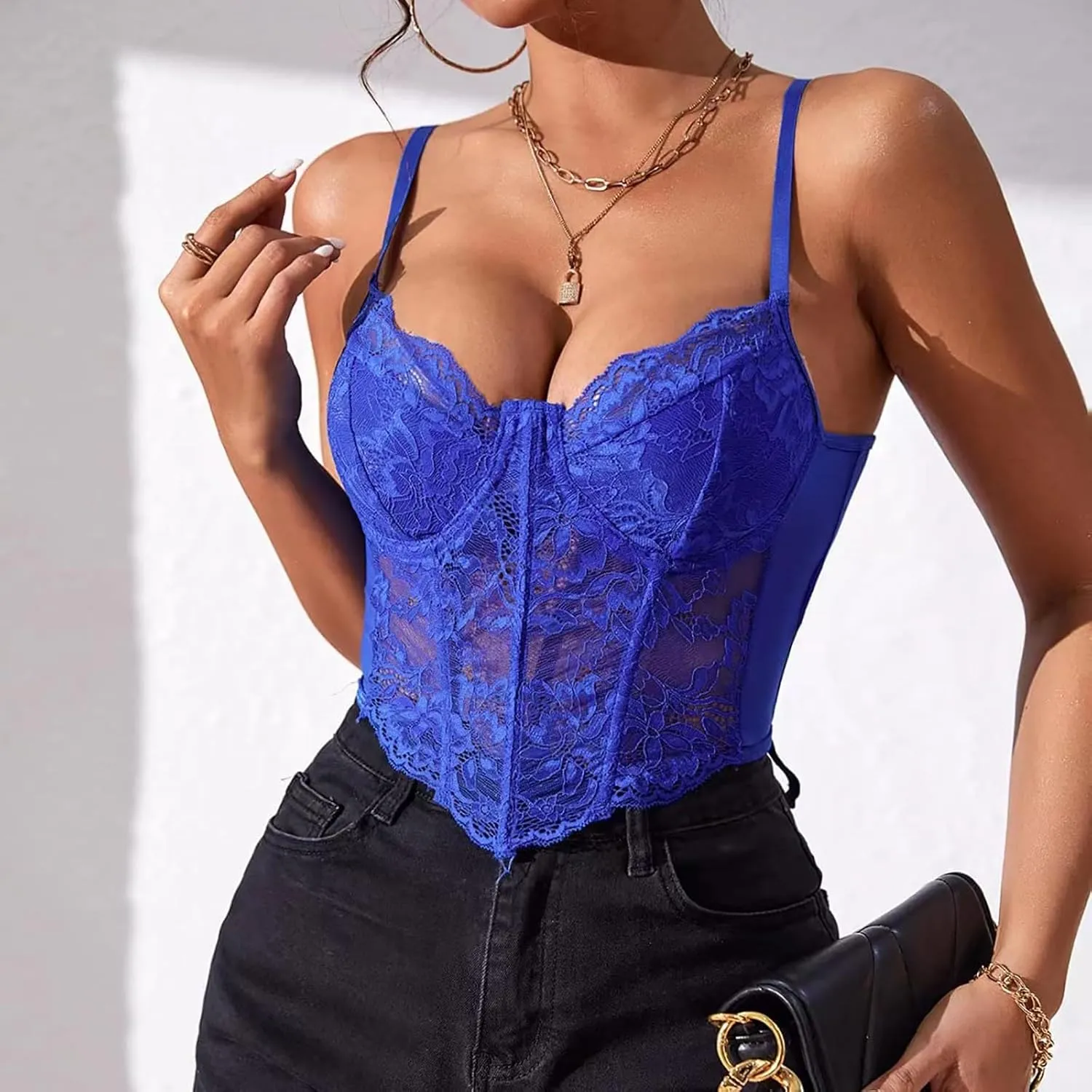 Women Spaghetti Strap Scoop Neck Camisole Adjustable Tank Top T-Shir Basic Undershirts Soft Layering Tops Tank Woman
