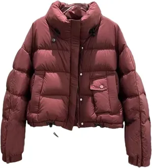 Women Stand Collar Cotton Padded Coat Solid Parka Jacket Thick Loose Puffer Jackets Outwear