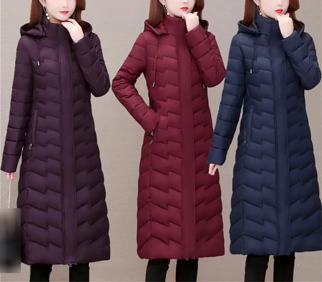 Women Winter Puffer Jacket Hooded Slim Female Cotton Padded Long Coat Thick Warm Outwear Woman Parkas