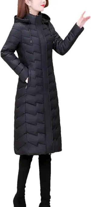 Women Winter Puffer Jacket Hooded Slim Female Cotton Padded Long Coat Thick Warm Outwear Woman Parkas