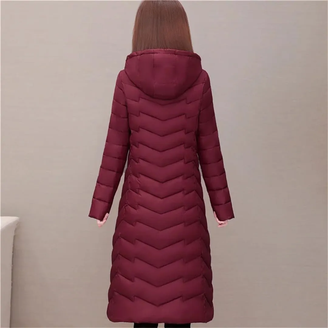Women Winter Puffer Jacket Hooded Slim Female Cotton Padded Long Coat Thick Warm Outwear Woman Parkas