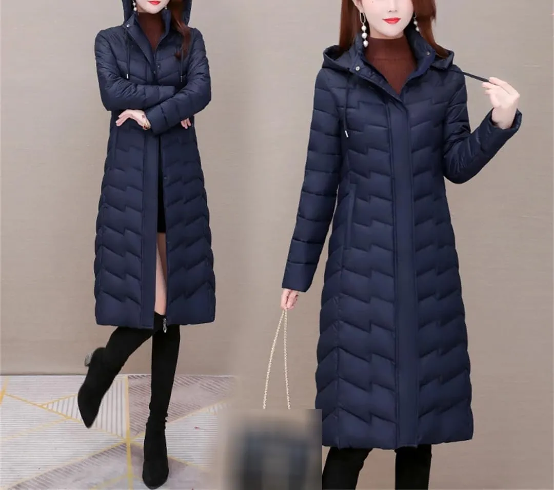 Women Winter Puffer Jacket Hooded Slim Female Cotton Padded Long Coat Thick Warm Outwear Woman Parkas