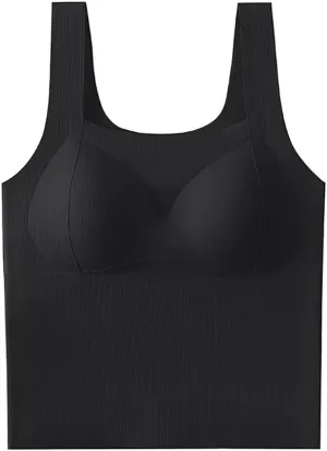 Womens Built-in Bra Padded Camisole Tanks Tops, Women's Compression Camisole, Womens Tank Tops Ultra-Soft Nylon Seamless and