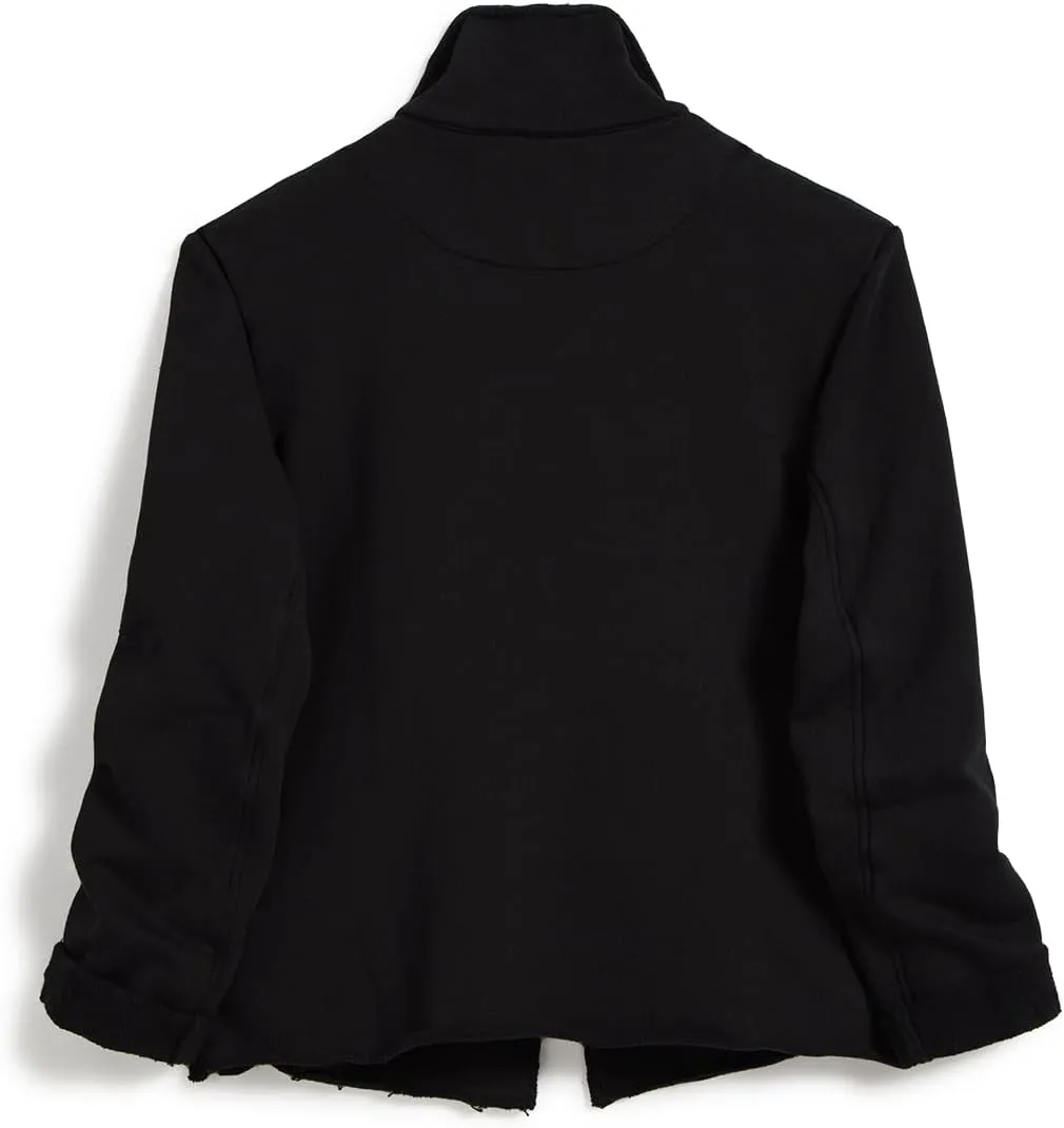Womens Cropped Pea Coat Notched Lapel Double Breasted Trench Overcoat Blazer Jacket with Pockets