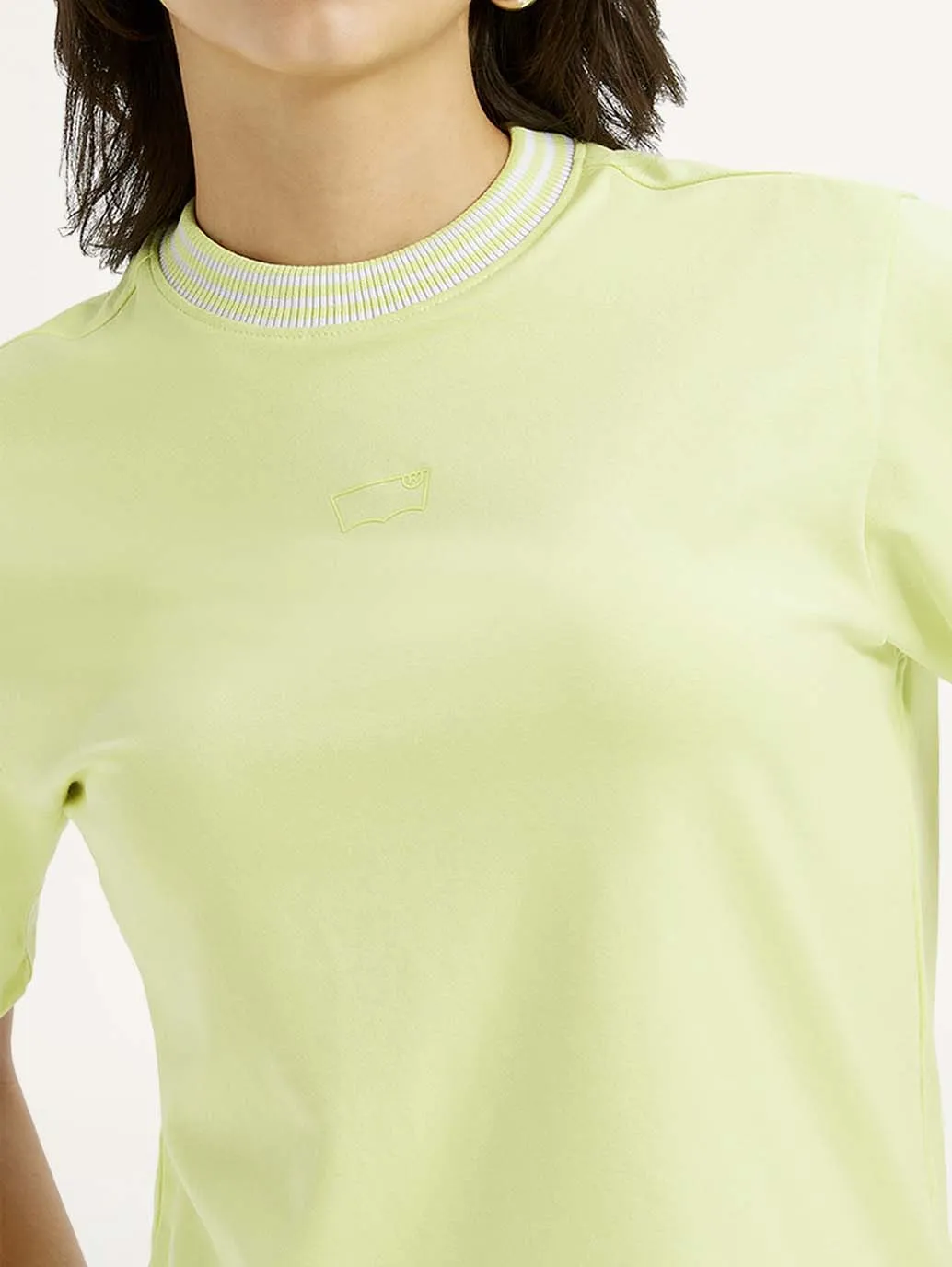 Women's Solid Collar Neck T-shirt