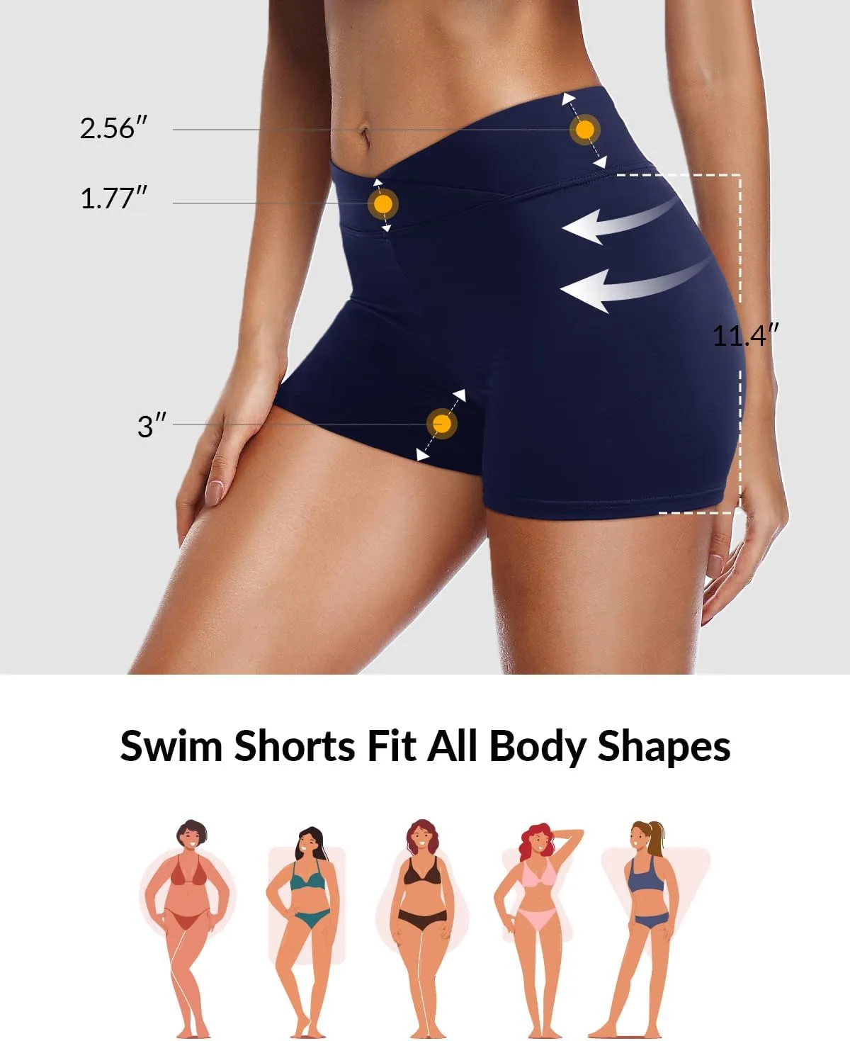 Yonique Womens Swim Shorts Bathing Suits Bottoms Swimsuit Bottoms