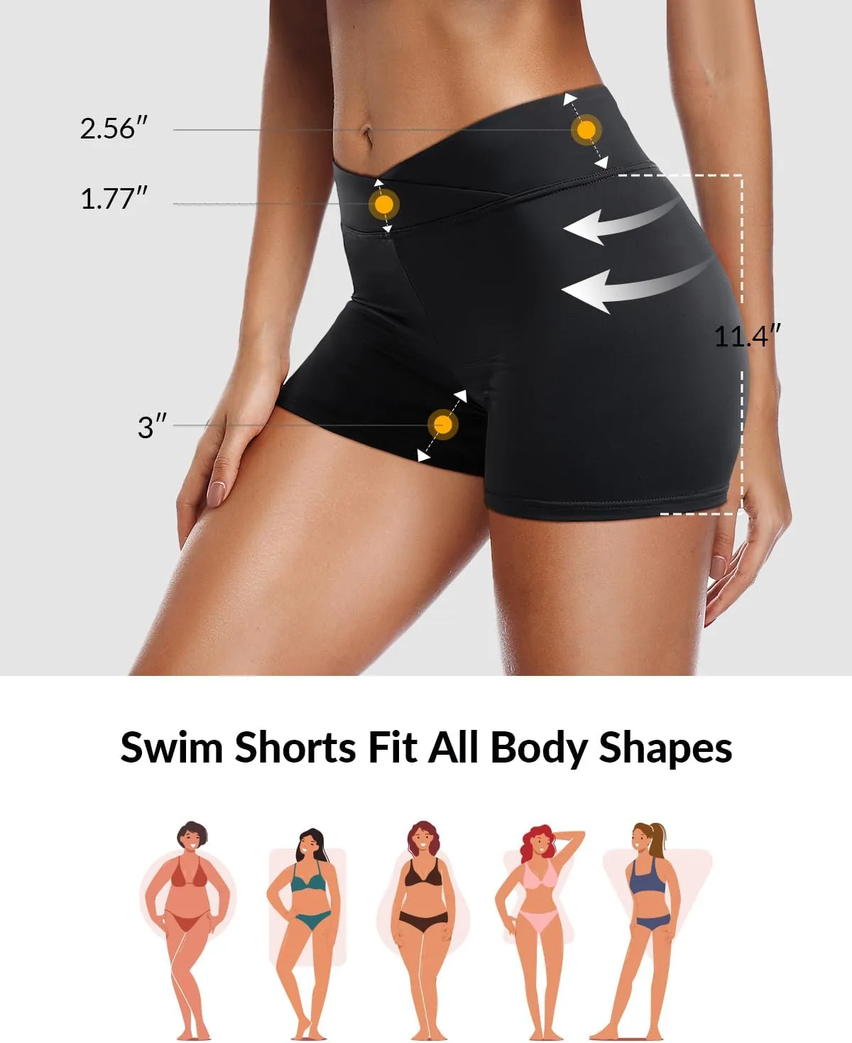 Yonique Womens Swim Shorts Bathing Suits Bottoms Swimsuit Bottoms