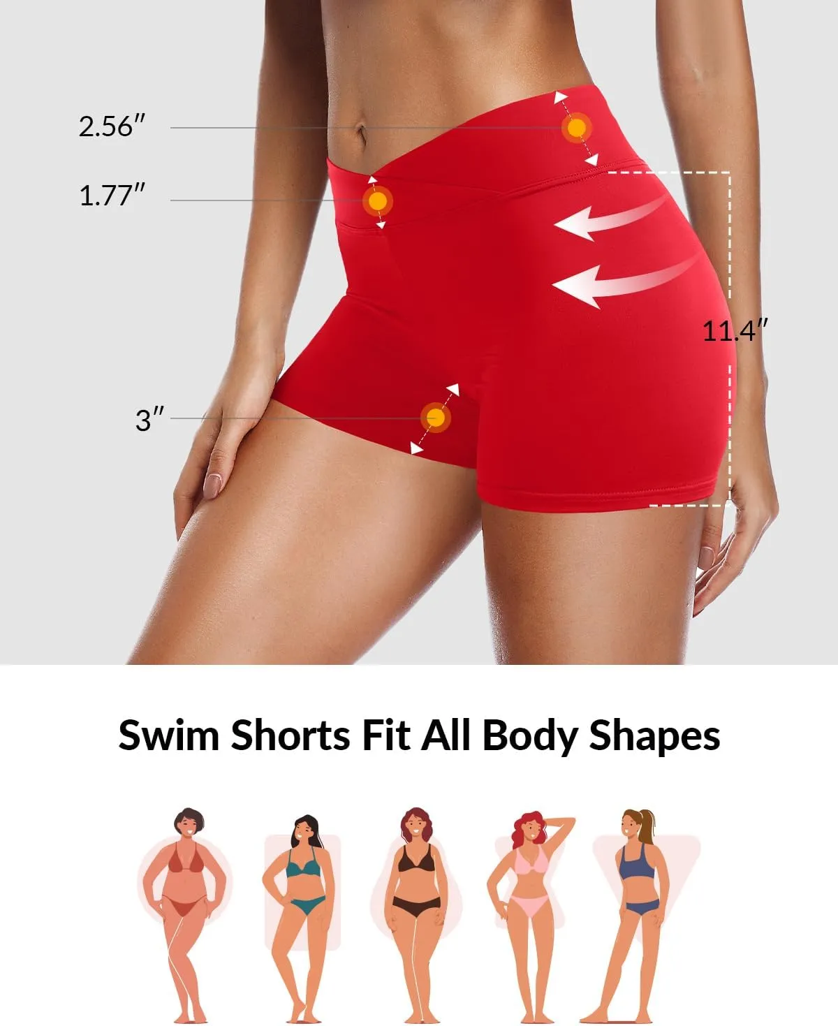 Yonique Womens Swim Shorts Bathing Suits Bottoms Swimsuit Bottoms